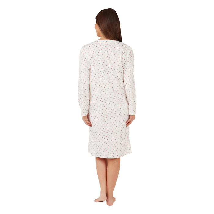 Marlon Short 40" Length Spotted Micro Fleece Nightdress