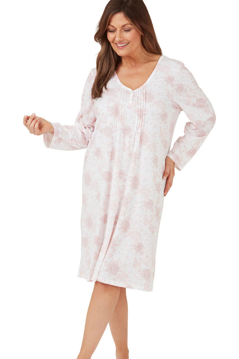 Marlon Long Sleeve Cotton Jersey Nightdress