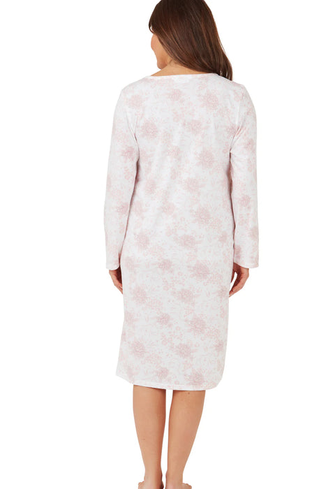 Marlon Long Sleeve Cotton Jersey Nightdress