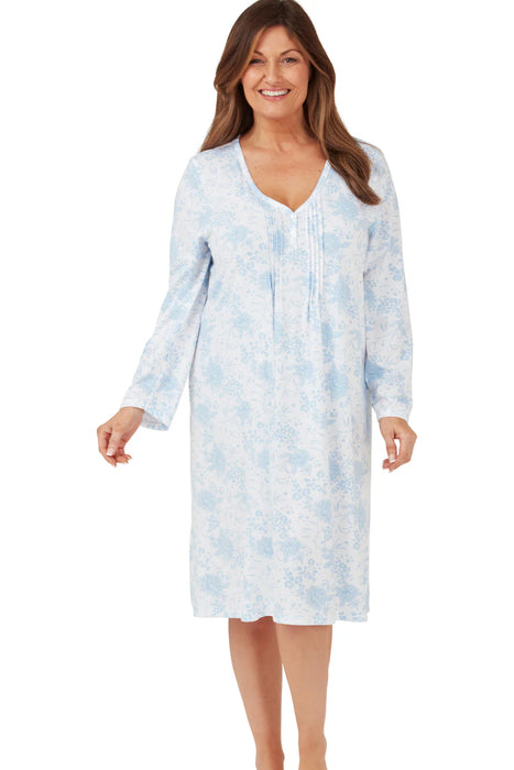 Marlon Long Sleeve Cotton Jersey Nightdress