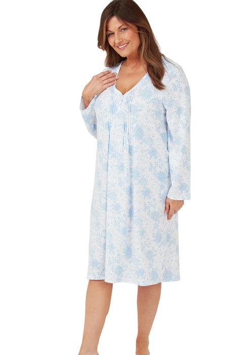 Marlon Long Sleeve Cotton Jersey Nightdress