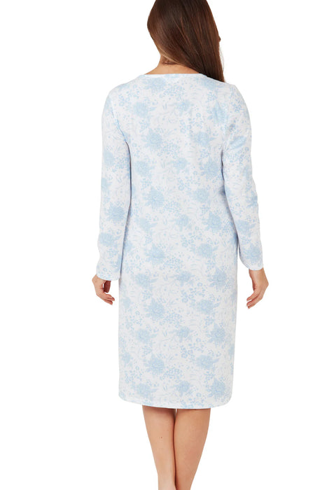 Marlon Long Sleeve Cotton Jersey Nightdress