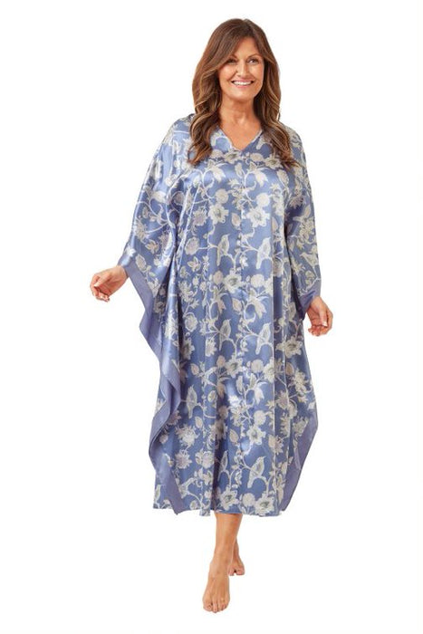 Beautiful Satin Kaftan With Bird and Floral Print