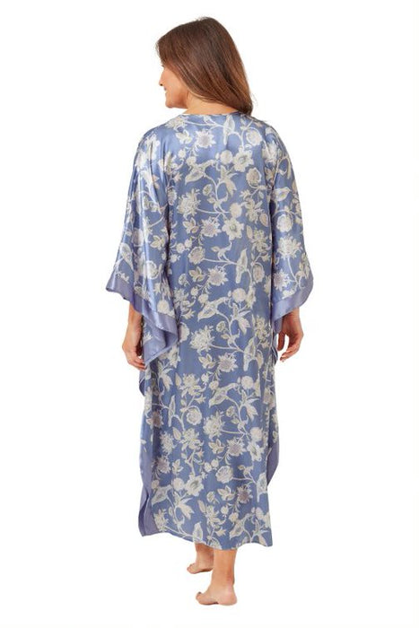 Beautiful Satin Kaftan With Bird and Floral Print