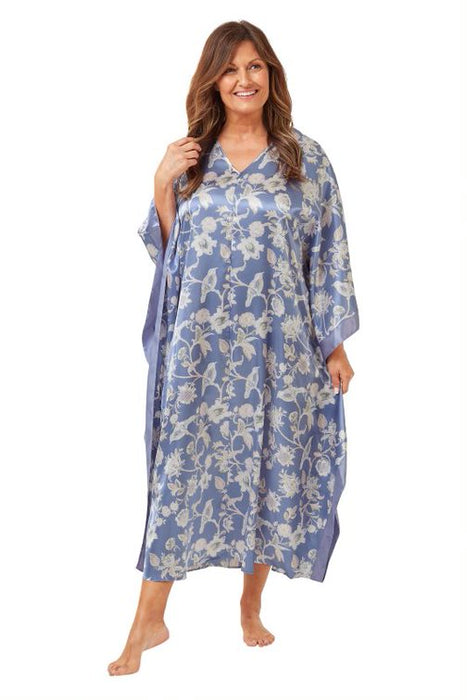 Beautiful Satin Kaftan With Bird and Floral Print