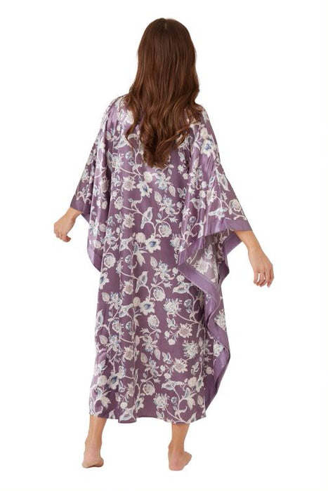 Beautiful Satin Kaftan With Bird and Floral Print