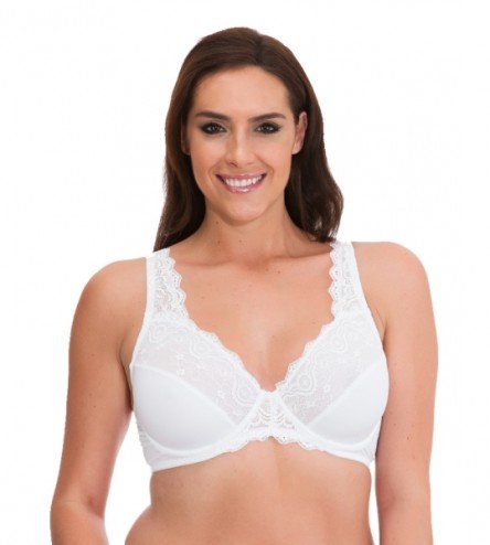 Women's Satin & Lace Underwired Firm Control Plus Size Large Full Cup Bra  CDEFGH