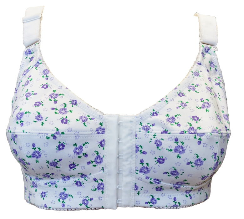 Cotton Firm Control Front Fastening Bra in Floral Print — Sandras